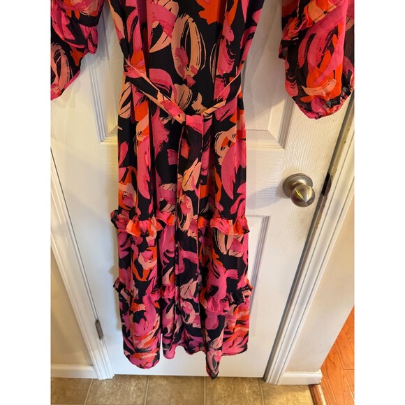 NWT Mudpie Portia Pink Dress Sz S Floral Ruffles Maxi Romantic Boho Party Event - Picture 8 of 16